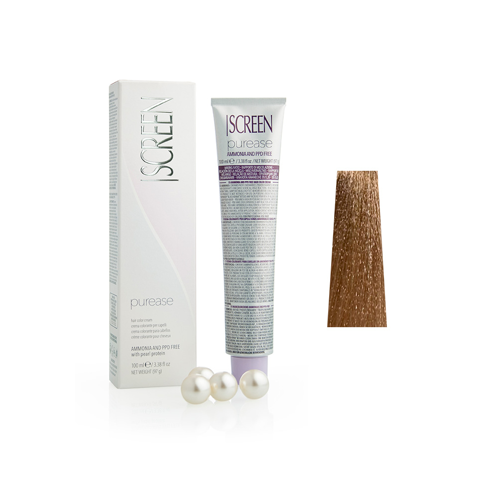 Крем-фарба без аміаку з протеїнами перлів SCREEN Purease 8B (8.32) Beige Light Вlonde, 100 ml - 1